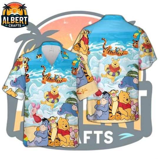 Winnie The Pooh Hawaiian Shirt, Pooh Hawaiian Shirt, Eeyore Hawaiian Shirt