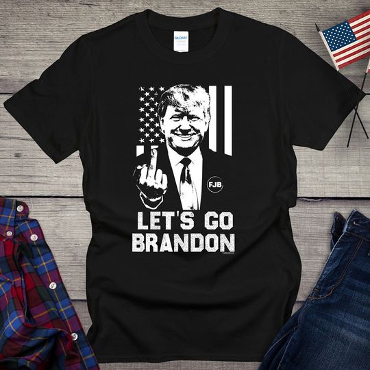 Let's Go Brandon T-shirt, Trump Flip Off Biden Tee, Donald Trump Shirt, Nascar Chant, Political, Joe Biden, Flip the Bird