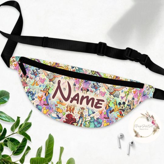 Personalized Disney Characters Fanny Pack, Mickey and Friends Pooh Stitch Bag