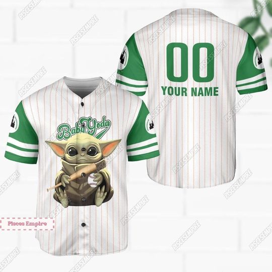 Baby Yoda Jersey Shirt, Baby Yoda Baseball Jersey, Star Wars Baseball Shirt