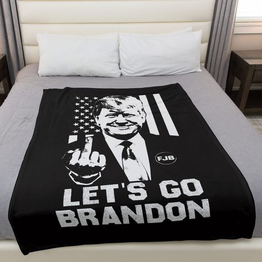 Trump Finger Blanket, Let's Go Brandon Blanket, Throw, Chant, Anti President Joe Biden, NASCAR Fans