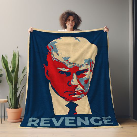 Donald Trump Patriot Christmas gift | Obama Hope Art Style | Trump mugshot gift Blanket | blanket gift, 2024 election, trump 2024