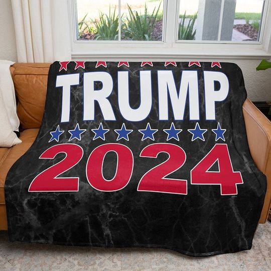 Trump 2024  Blanket, Election Throw, President, Political, Let's Go Brandon, MAGA, USA, Home Decor, Wall Art