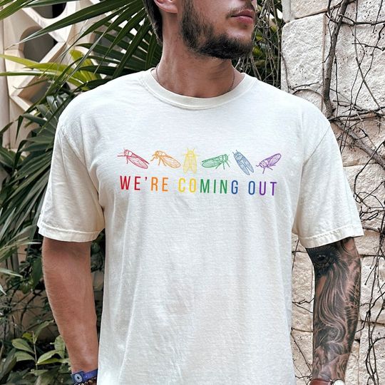 Cicada Shirt, We're Coming Out Pride Shirt, Cicada Scream LGBTQIA+ Pride