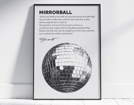 Mirrorball Folklore Poster | Taylor Poster | Printable Wall Art