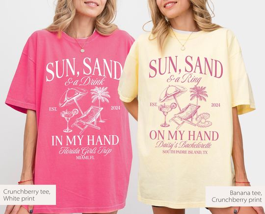 Sun Sand and a Ring on My Hand Shirt, Beach Bachelorette Party Shirt