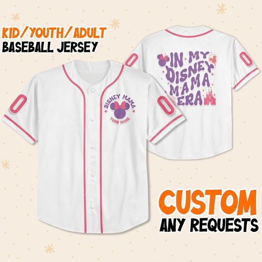 Personalize Disney Mama Era Jersey, Custom Disney Jersey Baseball Team Disneyland