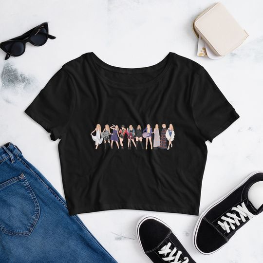 Double Sided Eras Tour Inspired Womens Crop Tee