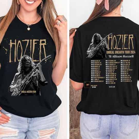 Hozier Unreal Unearth Tour 2 Sides T-shirt, Hozier Tour 2024