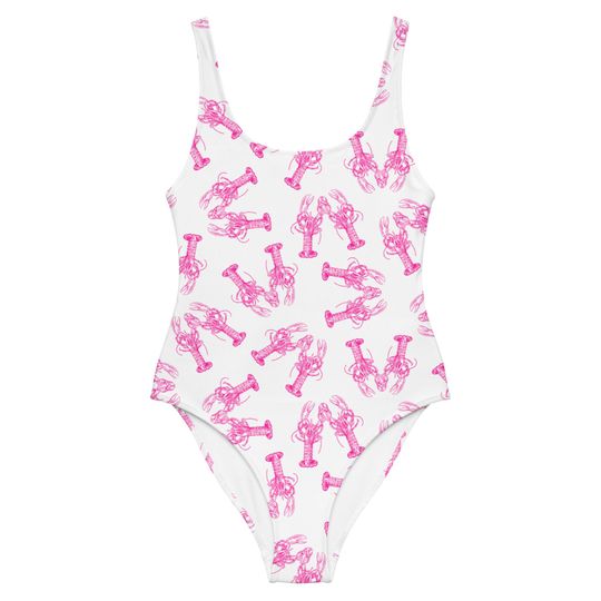 Lobster Love Pink One-Piece Swimsuit