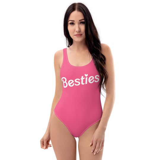 Besties One-Piece Swimsuit barbie bachelorette party matching bathing suit