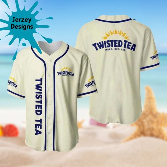 White Tea 3D Baseball Jersey Shirt Summer Beach Gift For Men