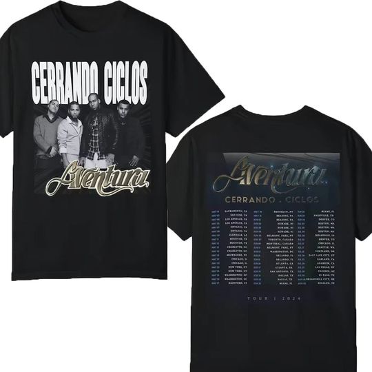 The 2024 Aventura Tour Concert outfit includes a graphic t-shirt, garment-dyed t-shirt