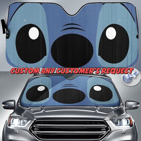 Personalize Car Sunshade Cute Space Monster Auto Sun Shade