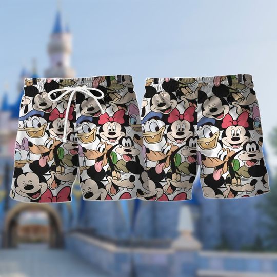 Mouse And Friends Head Beach Shorts