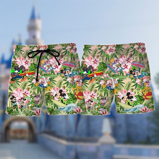 Mouse And Friends Tropical Beach Shorts