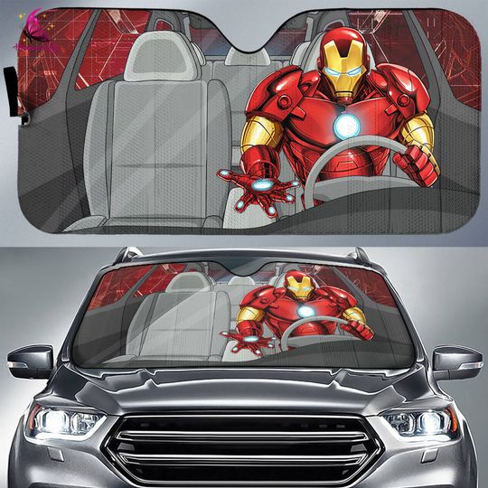 Iron Man Tony Stark Car Sunshade, Avengers Superhero Car Sun Shade