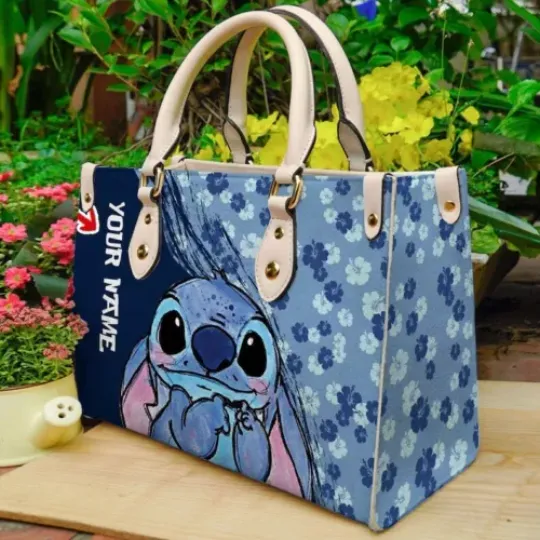Personalized Stitch Disney Leather Handbag, Lilo And Stitch Mother Gift Handbag