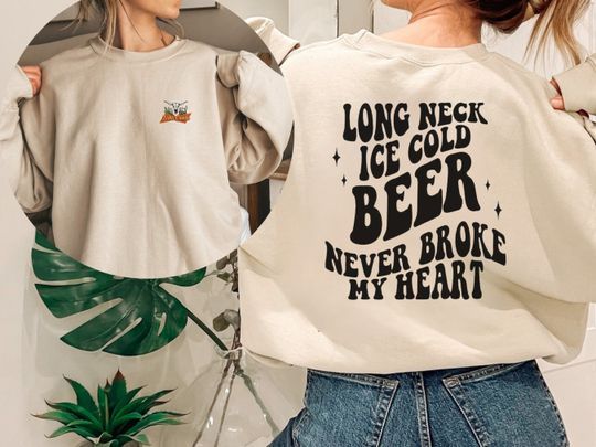 Lukee Comb Beer Never Broke My Heart Crewneck, Country Concert Sweatshirt, Lukee Comb 2024 Merch