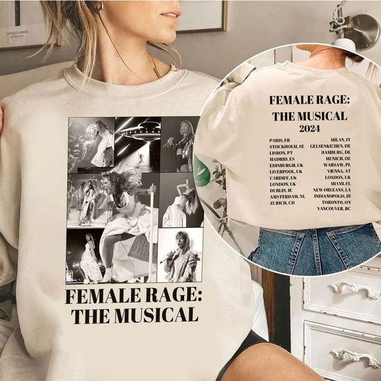 Female Rage The Musical 2Side Shirt, TTPD Eras Tour Concert Tee, Tortured Poets Department Tee, taylor version Fan Gift Shirt