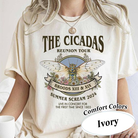 Cicadas Reunion Tour 2024 Shirt, Broods XIII XIX Invasion Emergence
