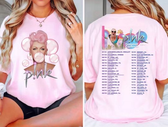 P!nk Pink Singer Summer Carnival 2024 Tour Shirt,Pink Fan Lovers Shirt