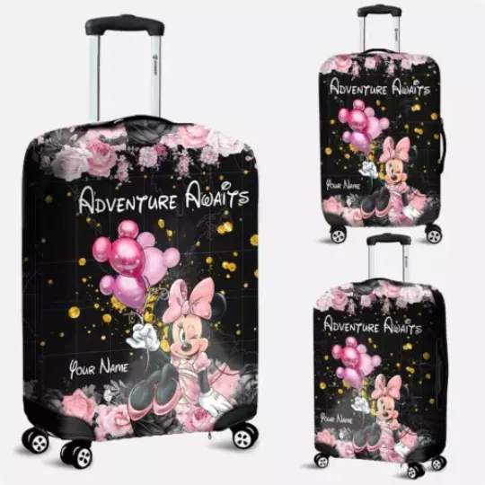 Personalized Lovely Minnie Magical Adventure Flowers Luggage Cover