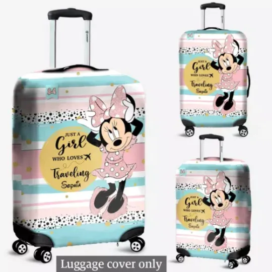 Personalized Minnie Just A Girl Who Loves Traveling Luggage Cover