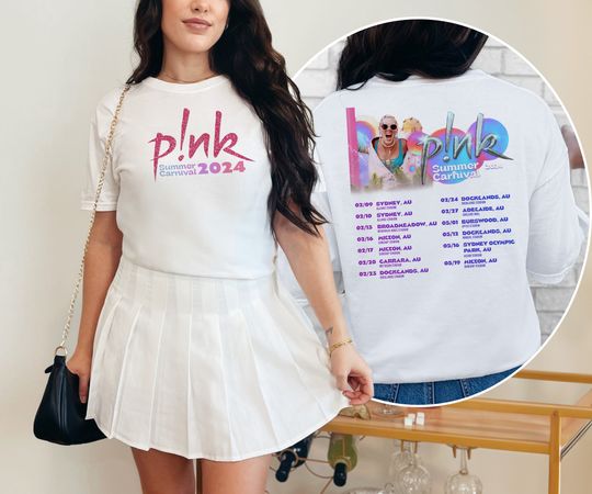 P!nk Tshirt, Pink Singer Summer Carnival 2024 Tour Shirt, Pink Fan Lovers Shirt