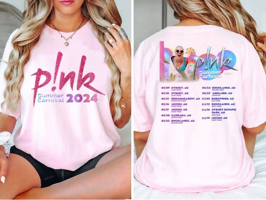 P!nk Pink Singer Summer Carnival 2024 Tour Shirt,Pink Fan Lovers Shirt,Music Tour 2024