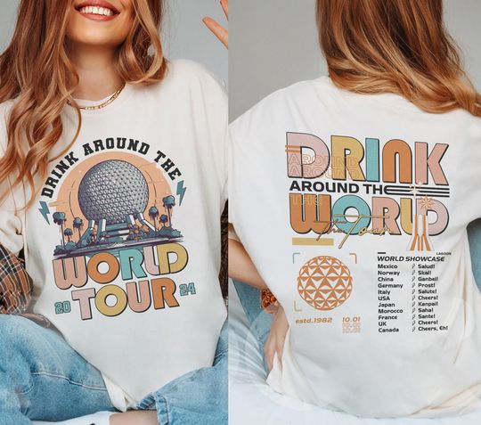 Drinking Around The World Shirt, Disneyland Family Trip 2024 Shirt, Epcot World Tour Shirt