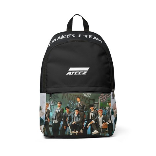 Ateez Fabric Backpack, Kpop Backpack, music lover backpack