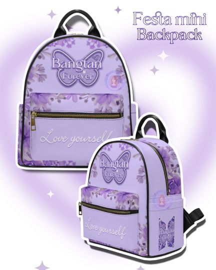 Bts - Festa mini backpack - Love yourself - Kpop Backpack, music lover backpack