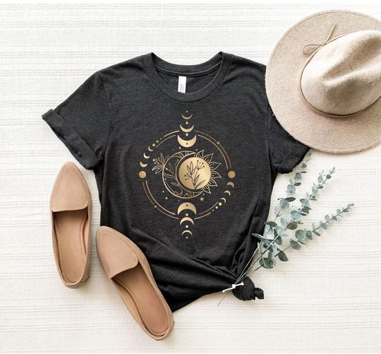 Mystic Moon And Sun Shirt, Mystical Moon Phase Shirt