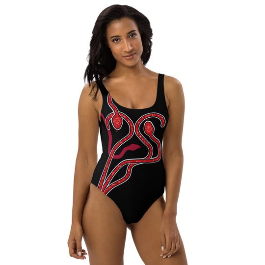 Taylor inspired red snakes concert outfit. One-Piece Swimsuit