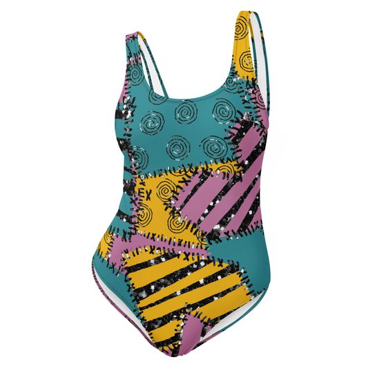 Patchwork Inspired One-Piece Swimsuit