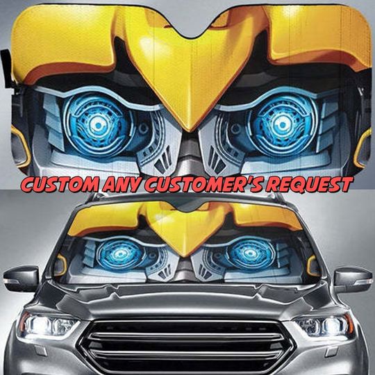 Yellow Eyes Car Sunshade, Custom Car Accessories