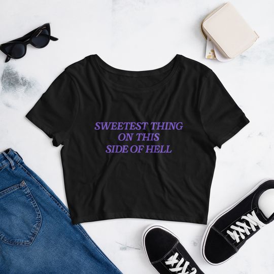 Sweetest Thing on this Side of Hell - Lacy Inspired Crop Top