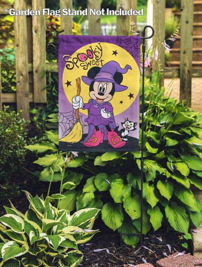 Disney Garden Flag, Spooky Sweet Minnie Figaro Garden Flag