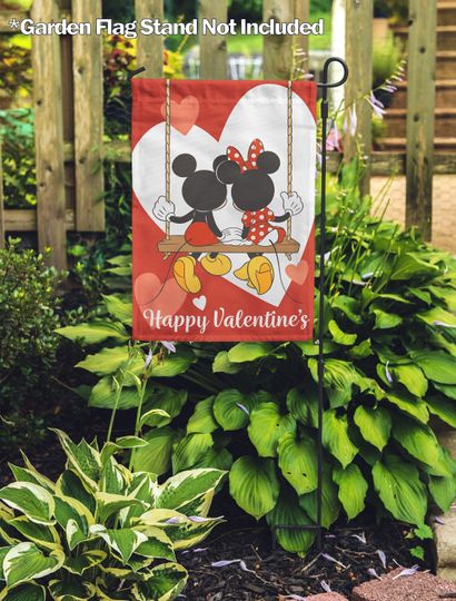Disney Love is in Swing Mickey Mouse and Minnie Mouse Garden Flag