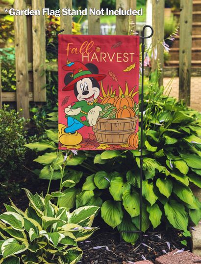 Disney Garden Flag, Disney Fall Harvest Mickey Garden Flag