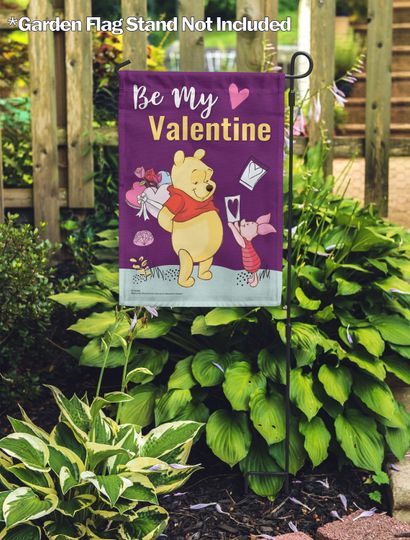 Disney Garden Flag, Be My Valentine Pooh Garden Flag