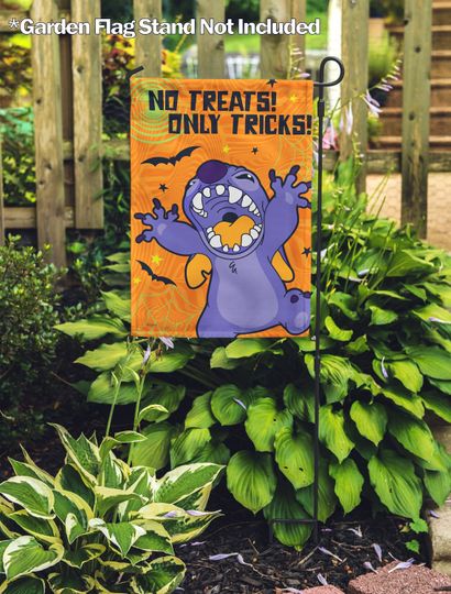 Disney Halloween Mischief Stitch Garden Flag