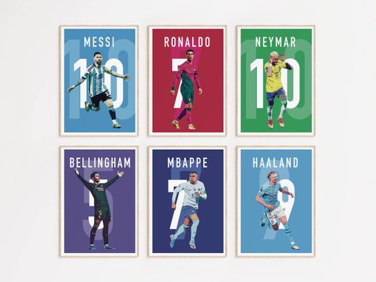 Messi Ronaldo Mbapp Neymar Poster World Cup Poster