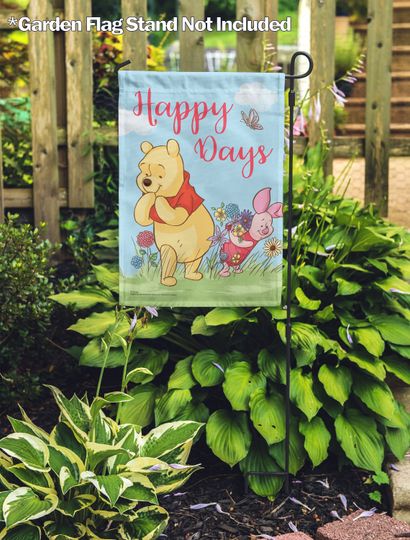 Disney, Disney Happy Days Pooh & Piglet Garden Flag