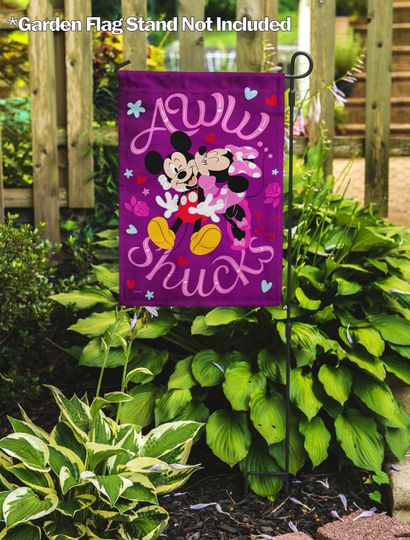 Disney Valentine Kisses Mickey and Minnie Garden Flag