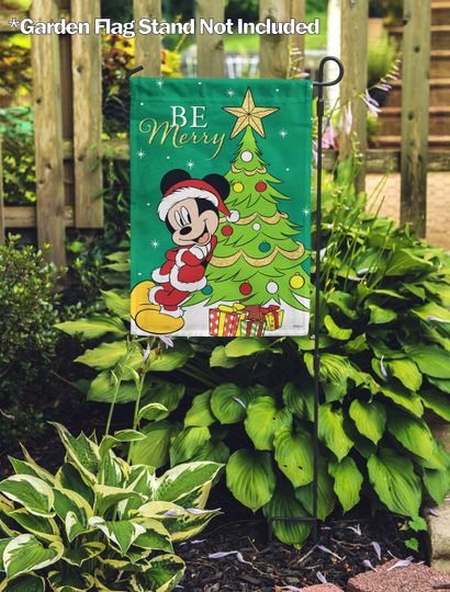 Disney Be Merry Santa Mickey Garden Flag