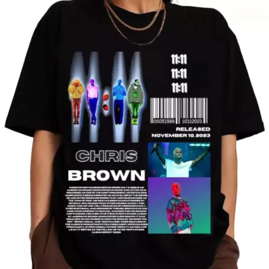 Vintage Chris Brown 11:11 Tour 2024 Graphic T-Shirt