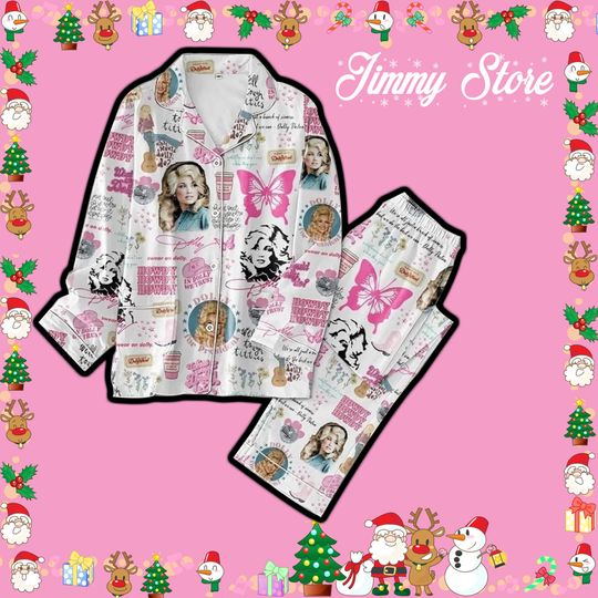 Happy Pajamas Set Gift, Have A Holly Dolly Christmas Pajamas Set