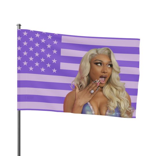 Megan Thee Stallion - Purple American Flag - Meme